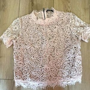 Zara lace back zipper top size S